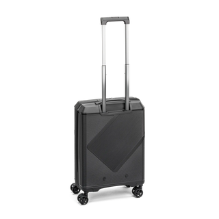 North Pioneer PRG Kabinväska 55 cm - Svart hårdskal med vågmönster – teleskophandtag i kopparfärg och 360° hjul för smidig manövrering och stilren design fotad mot en vit bakgrund 
