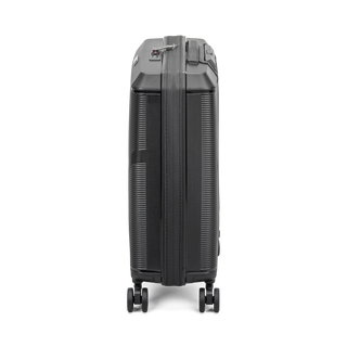 North Pioneer PRG Kabinväska 55 cm - Svart hårdskal med vågmönster – teleskophandtag i kopparfärg och 360° hjul för smidig manövrering och stilren design fotad mot en vit bakgrund 