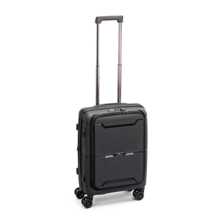 North Pioneer  HKG Kabinväska 55 cm - Svart   hård kabinväska med räfflad yta, teleskophandtag, 360° hjul och TSA-lås – idealisk för resor och handbagage.