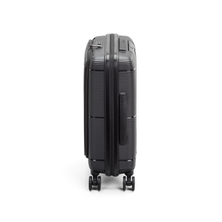 North Pioneer  HKG Kabinväska 55 cm - Svart   hård kabinväska med räfflad yta, teleskophandtag, 360° hjul och TSA-lås – idealisk för resor och handbagage.