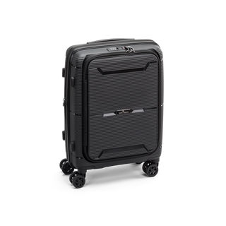 North Pioneer  HKG Kabinväska 55 cm - Svart   hård kabinväska med räfflad yta, teleskophandtag, 360° hjul och TSA-lås – idealisk för resor och handbagage.