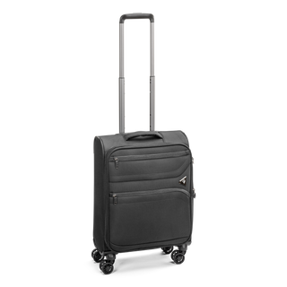 North Pioneer Gate Kabinväska 55 cm - Svart    teleskophandtag, 360° hjul och TSA-lås – idealisk för resor och handbagage. Fotad mot en vit bakgrund 