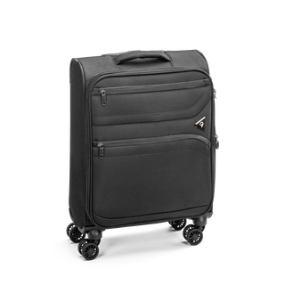 North Pioneer Gate Kabinväska 55 cm - Svart    teleskophandtag, 360° hjul och TSA-lås – idealisk för resor och handbagage. Fotad mot en vit bakgrund 