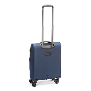 North Pioneer Gate Kabinväska 55 cm - Marinblå teleskophandtag, 360° hjul och TSA-lås – idealisk för resor och handbagage. Fotad mot en vit bakgrund 
