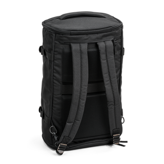 North Pioneer Flygduffelväska 38L - Svart cylindrisk ryggsäck med flera fack, dragkedjor och justerbara axelremmar – perfekt som duffelbag för resa eller träning.