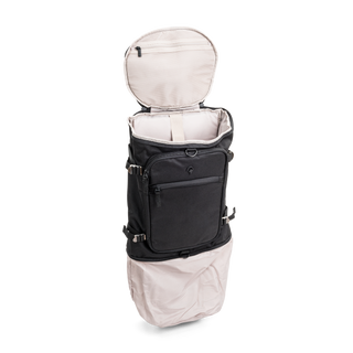 North Pioneer Flygduffelväska 38L - Svart cylindrisk ryggsäck med flera fack, dragkedjor och justerbara axelremmar – perfekt som duffelbag för resa eller träning.