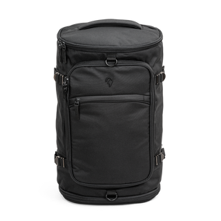 North Pioneer Flygduffelväska 38L - Svart cylindrisk ryggsäck med flera fack, dragkedjor och justerbara axelremmar – perfekt som duffelbag för resa eller träning.