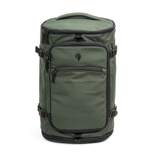 North Pioneer Flygduffelväska 38L - Grön cylindrisk ryggsäck med flera fack, dragkedjor och justerbara axelremmar – perfekt som duffelbag för resa eller träning.