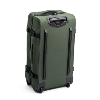 Grön duffel trolley 69 cm med teleskophandtag från North pioneer, stora hjul och frontficka – mjuk resväska i tyg med kompressionsremmar och robust bärhandtag