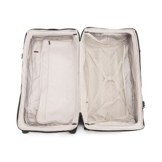 Grön  duffel trolley 80 cm med teleskophandtag från North pioneer, stora hjul och frontficka – mjuk resväska i tyg med kompressionsremmar och robust bärhandtag