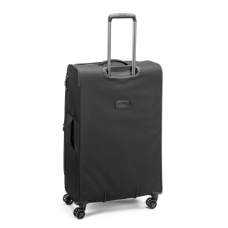 North Pioneer Gate Stor Resväska 80 cm - Svart  teleskophandtag, 360° hjul och TSA-lås – idealisk för resor och handbagage. Fotad mot en vit bakgrund 