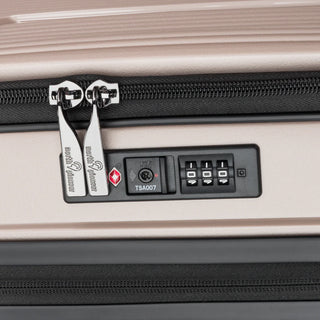 North Pioneer  HKG Kabinväska 55 cm - Chmapange  hård kabinväska med räfflad yta, teleskophandtag, 360° hjul och TSA-lås – idealisk för resor och handbagage.