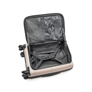 North Pioneer  HKG Kabinväska 55 cm - Chmapange  hård kabinväska med räfflad yta, teleskophandtag, 360° hjul och TSA-lås – idealisk för resor och handbagage.