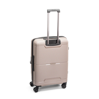 North Pioneer  HKG Mellanstor Resväska 67 cm - Champang med räfflad yta, teleskophandtag, 360° hjul och TSA-lås – idealisk för resor och handbagage.