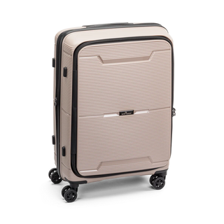 North Pioneer  HKG Mellanstor Resväska 67 cm - Champang med räfflad yta, teleskophandtag, 360° hjul och TSA-lås – idealisk för resor och handbagage.