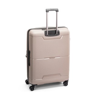 North Pioneer  HKG Stor Resväska 79 cm - Champange  med räfflad yta, teleskophandtag, 360° hjul och TSA-lås – idealisk för resor och handbagage.