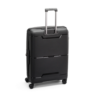 North Pioneer  HKG Stor Resväska 79 cm - Svart  med räfflad yta, teleskophandtag, 360° hjul och TSA-lås – idealisk för resor och handbagage.