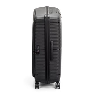 North Pioneer  HKG Stor Resväska 79 cm - Svart  med räfflad yta, teleskophandtag, 360° hjul och TSA-lås – idealisk för resor och handbagage.