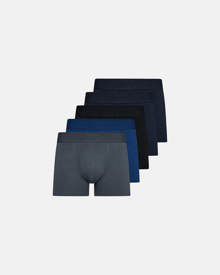 Resteröds Boxerkalsonger Bomull 5-Pack - Grå/Blå/Svart/Mörkblå