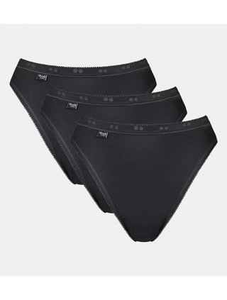Cutoutbild av Sloggi 3-pack Basic+ taitrosa i svart mot vit bakgrund