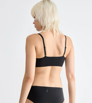 “Bakifrånvy av Sloggi Zero Microfibre Bralette BH i svart – bekväm bygelfri bh med slät rygg, tunna axelband och hållbar mikrofiber.”