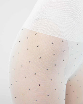 Swedish Stockings Eira Petite Dots Strumpbyxor - Ivory  bilden visar snygga strumpbyxor 