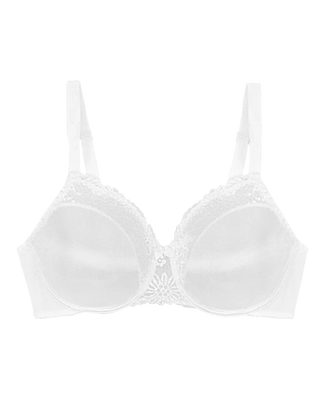 “Frilagd bild av Triumph Minimizer-bh – bygelmodell med spets och breda sidopaneler för stöd och visuell reducering av byststorlek.”