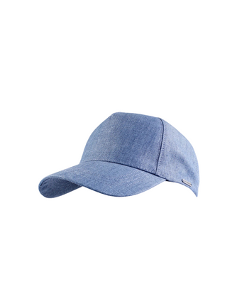 Wigéns Baseballkeps i Linne Denimblå stil full herr keps fotad snett framifrån mot en vit bakgrund  
