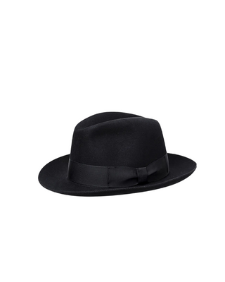 Wigéns Classico Hatt - Svart. Klassisk och stiren hatt från wigens med band Fotad mot en vit bakgrund 