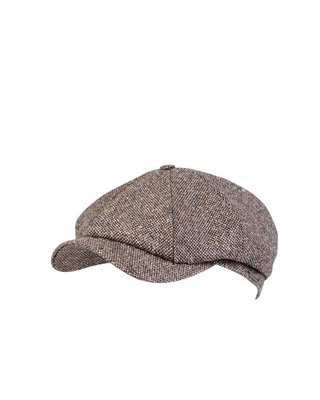 Wigéns Newsboy Classic Keps - Brunmelerad  fotad mot en vit/grå bakgrund 