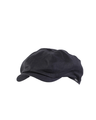 Wigéns Newsboy Classic Keps i Linne - Svart, sygg och härlig herr keps fotad mot en vit/grå bakgrund 