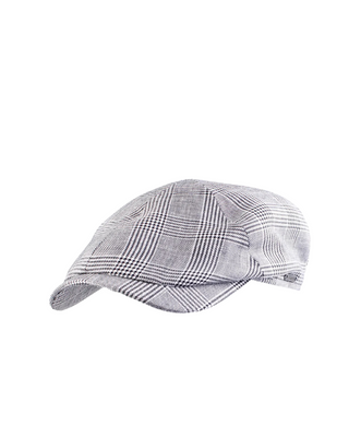 Wigéns Newsboy Slim Cap - Grå med Svart Rutigt Mönster. Fotad mot en vit bakgrund 
