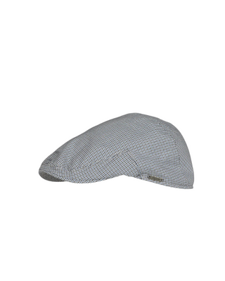 Wigéns Pub Cap - Vit/Blå/Brun Randigt Mönster klassisk herrkeps i somrig pub cap-stil, perfekt för vår och sommar.