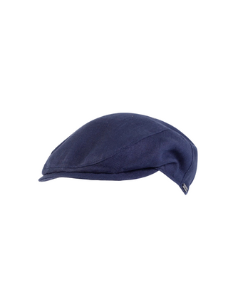  Wigéns Slim Flat Cap i Linne – Mörkblå herrkeps med modern smal passform och kort skärm