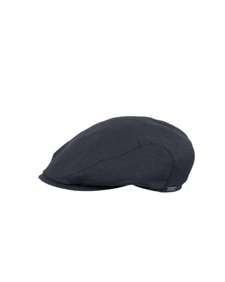 Wigéns Slim Flat Cap i Linne – Svart herrkeps med modern smal passform och kort skärm