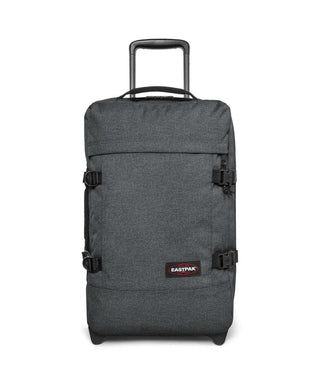 Eastpak Strapverz Kabinväska 51cm - Black Denim, fotad mot en vit bakgrund.