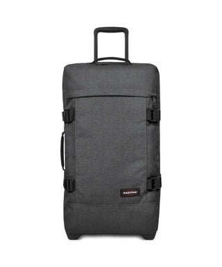 Eastpak Tranverz Mellanstor Resväska - Black Denim, fotad mot en vit bakgrund.
