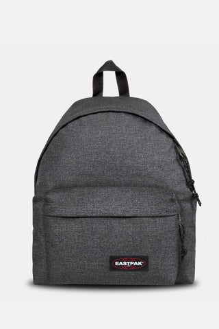 Eastpak Padded Pak'R Ryggsäck - Black Denim, fotad mot en vit bakgrund.