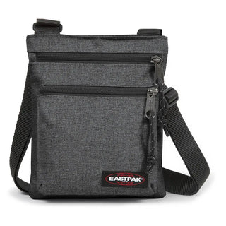 Eastpak Rusher Crossbodyväska - Black Denim, fotad mot en vit bakgrund.