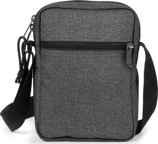 Eastpak The One Crossbodyväska - Black Denim, fotad mot en vit bakgrund.