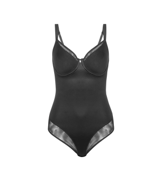 Shape Sensation shaping body med Contour Wire och meshdetaljer, frilagd mot vit bakgrund. Beige body med dekorativa inslag.